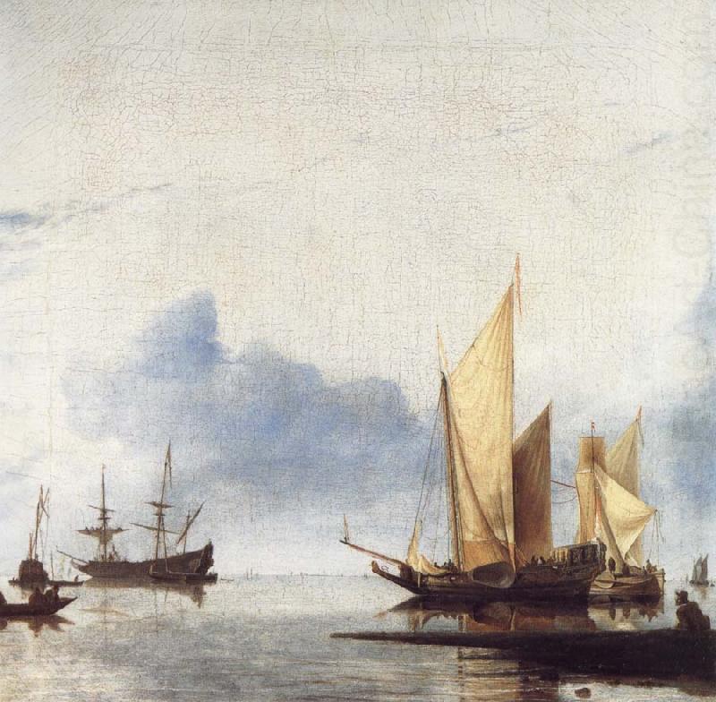 unknow artist A Dutch Yacht and Other Vessels Becalmed Near the Shore china oil painting image